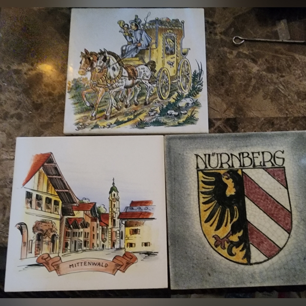Vintage Nűrnberg, Mittenwald, Horse & Carriage Tiles